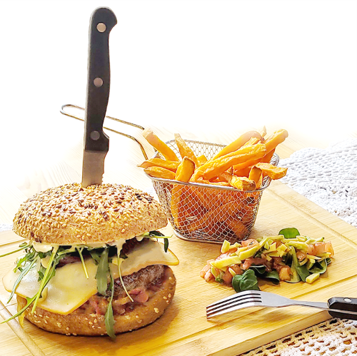 Burger de ciervo / entrecot Black Angus